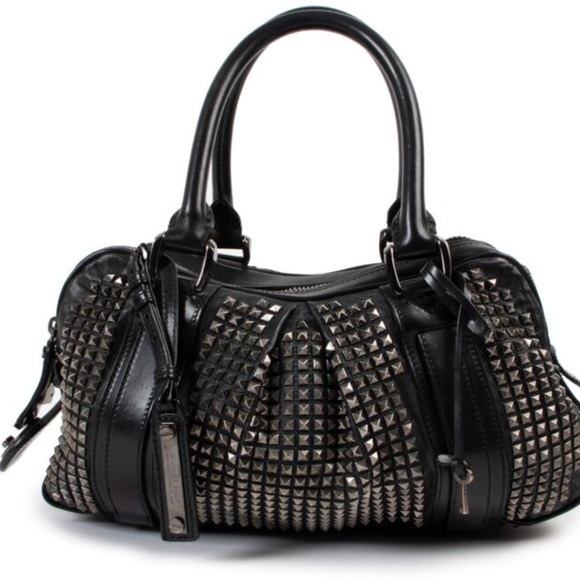 Burberry Prorsum Knight Studded Leather Satchel Handbag - Picture 1 of 7
